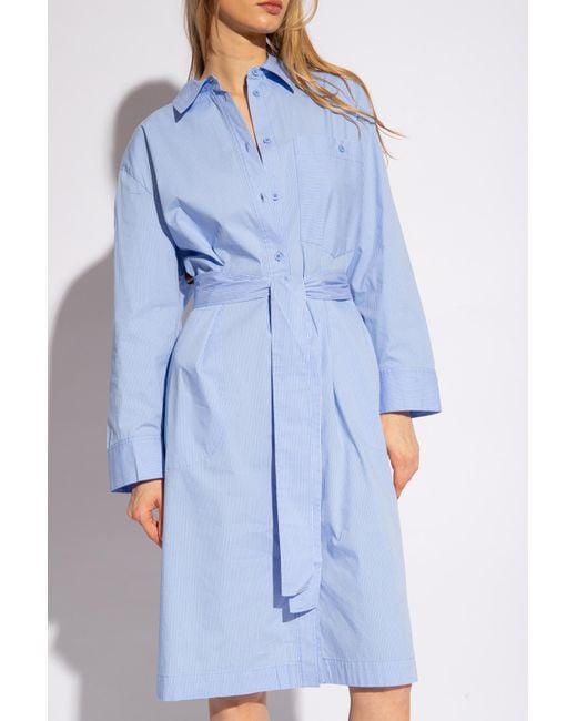 Munthe Blue 'masseila' Panelled Shirt Dress,