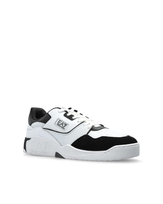 EA7 White Sports Shoes With Logo for men