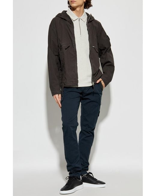 Stone Island Blue Trousers With Logo for men