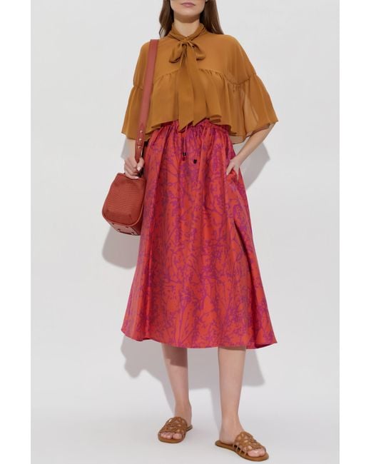 Max Mara Brown Silk Cape "Negozi"
