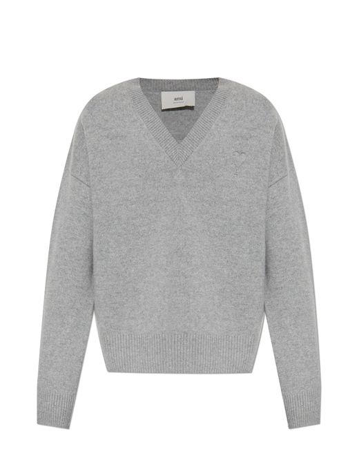 AMI Gray Sweater With Logo