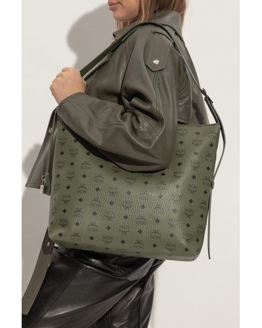 MCM Green Shoulder Bag 'Aren Large'