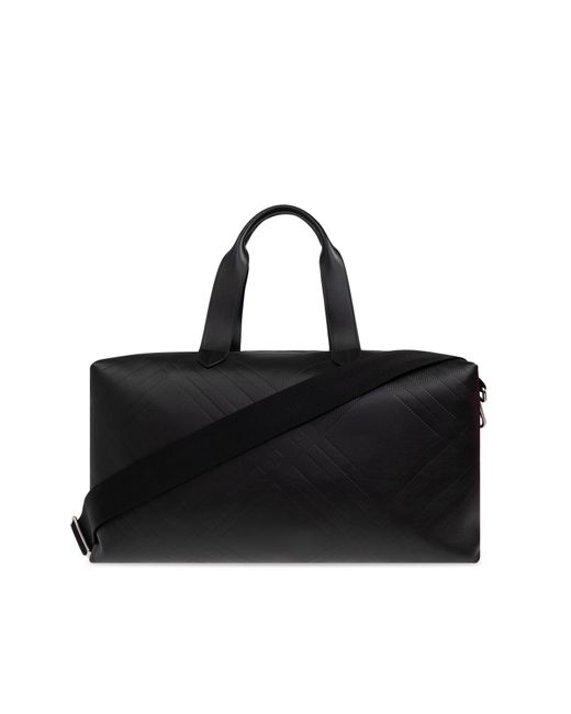 Burberry Black Leather Carry-On Bag for men