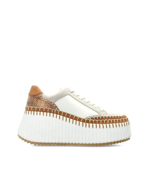 Chloé White Sports Shoes On The 'Nama' Platform