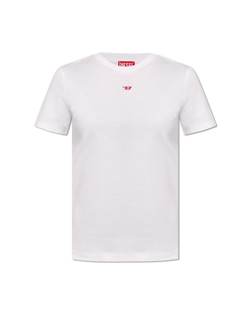 DIESEL White 't-reg' T-shirt With Logo,