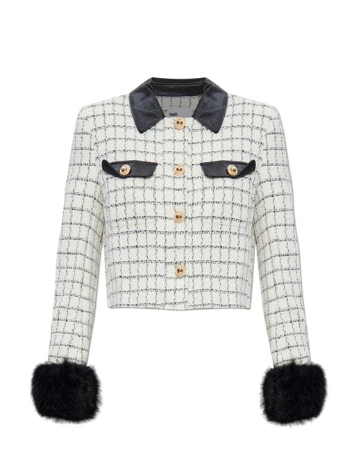 Self-Portrait White Tweed Jacket