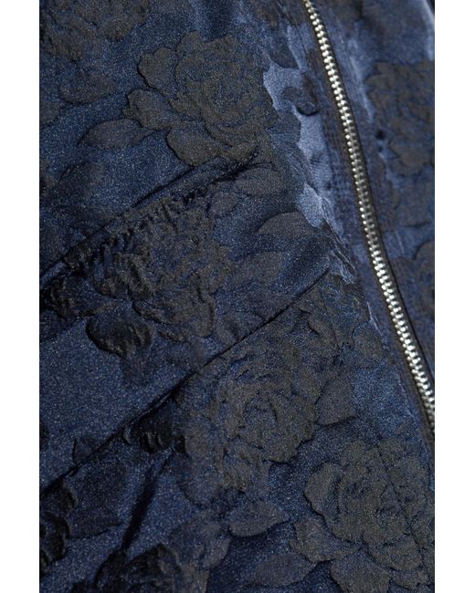 Ganni Oversized Floral Velvet Zip Up Sweatshirt in Blue Lyst Canada