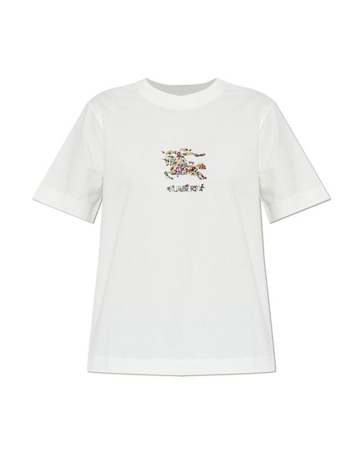 Burberry White T-Shirt With Print
