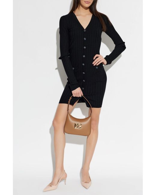 Dolce & Gabbana Black Cardigan With Shimmering Buttons