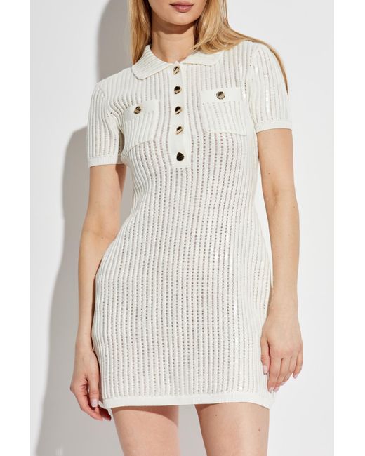 Self-Portrait White Dress With Shimmering Sequins