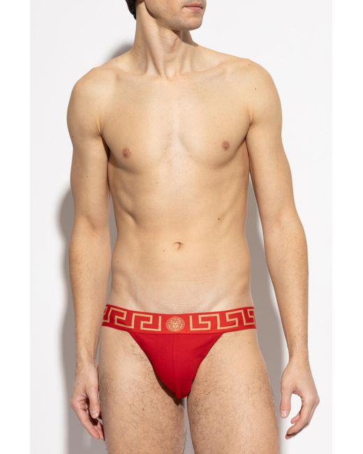 Versace Red Cotton Jockstraps for men