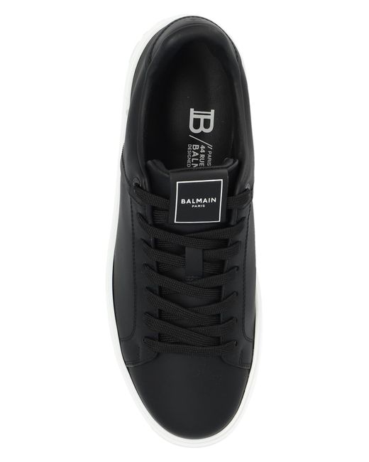 Balmain Black 'b-court' Leather Sneakers, for men