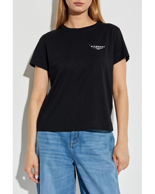 Givenchy Black T-Shirt With Printed Logo