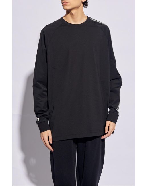 Y-3 Blue T-shirt With Long Sleeves, for men