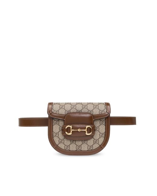 Gucci Brown Horsebit 1955 Rounded Belt Bag