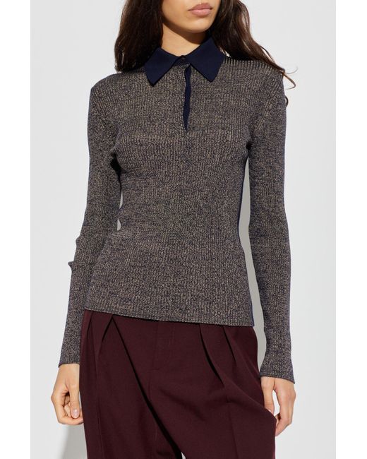 Ferragamo Black Long-Sleeve Polo