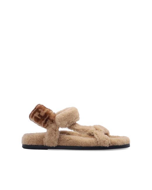 Fendi Natural ' Feel' Fur Sandals
