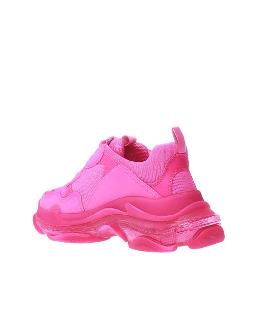 Balenciaga Triple S Clear Sole Leather And Mesh Trainers in Pink for Men -  Save 49% | Lyst