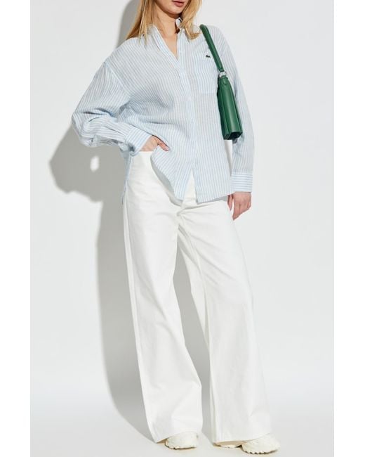 LACOSTE RUNWAY White High-Waisted Jeans