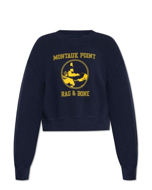 Rag & Bone Blue Sweatshirt With Print