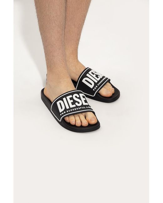 DIESEL Black 'Sa-Mayemi' Rubber Slides for men