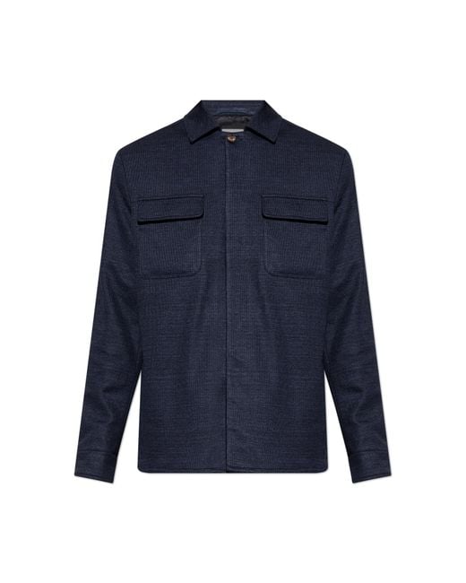 Eleventy Blue Shirt With Pockets for men