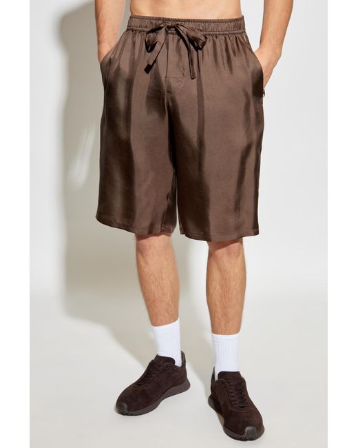 Dolce & Gabbana Brown Silk Shorts for men