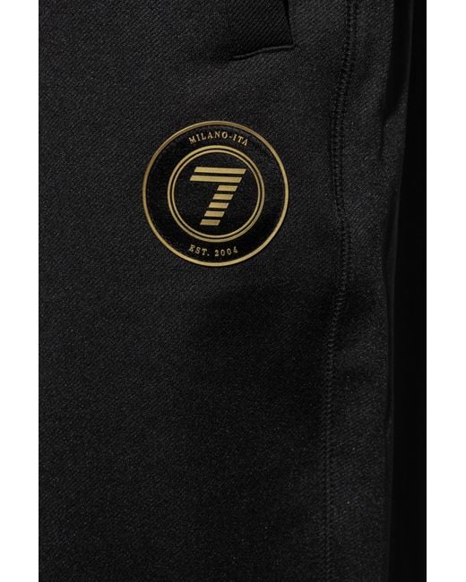 EA7 Black Trousers With Logo Patch for men