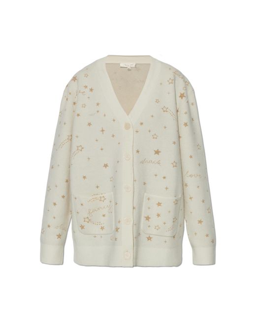 LoveShackFancy White Cardigan 'Mar'