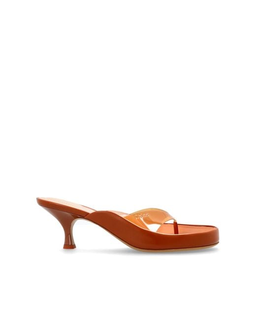 Chloé Brown Heeled Mules 'Junie'