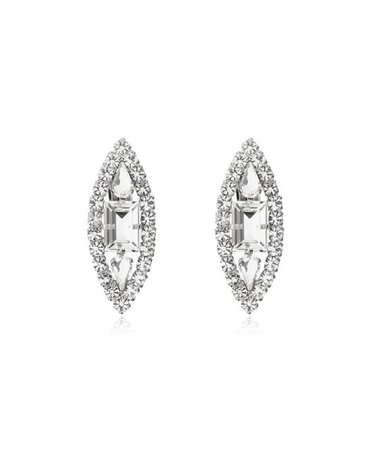 Alessandra Rich Metallic Clip-On Earrings With Crystals