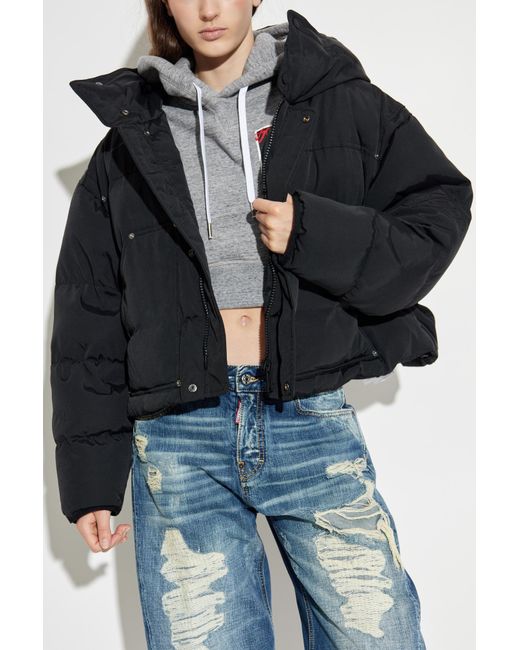 DSquared² Blue Puffer Jacket With Logo
