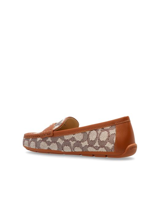 COACH Loafers With Monogram in Brown | Lyst