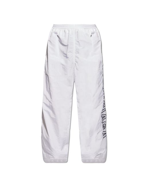 Balenciaga White Track Pants With Logo, for men