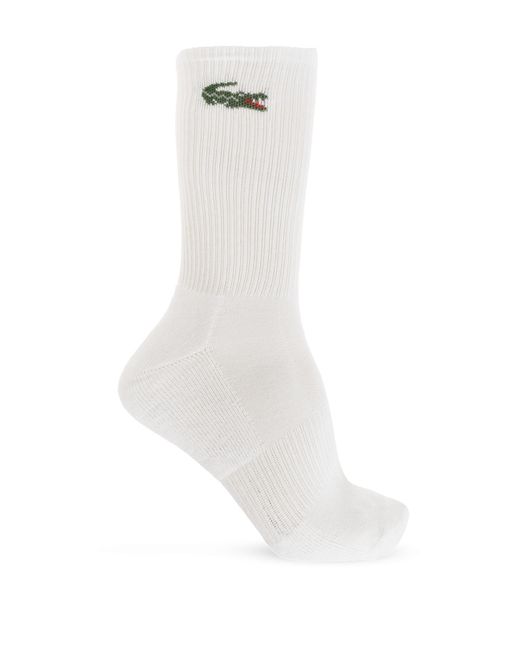 Lacoste White Three-Pack Of Socks With Logo