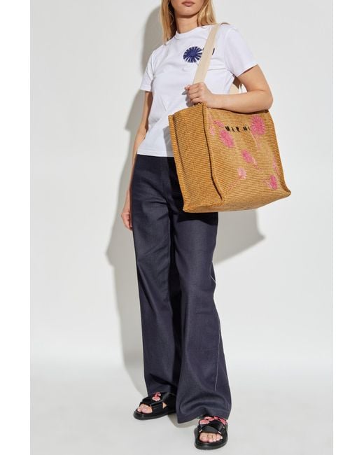 Marni Blue Trousers With Logo