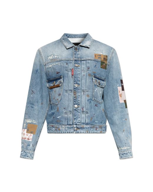 DSquared² Blue Denim Jacket With 'Vintage' Effect for men