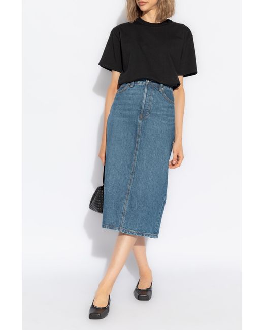 T By Alexander Wang Blue T-Shirt With Logo