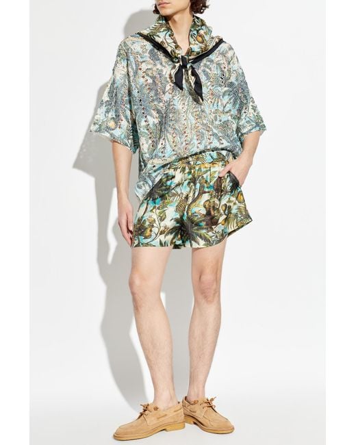 DSquared² Green Silk Shorts for men