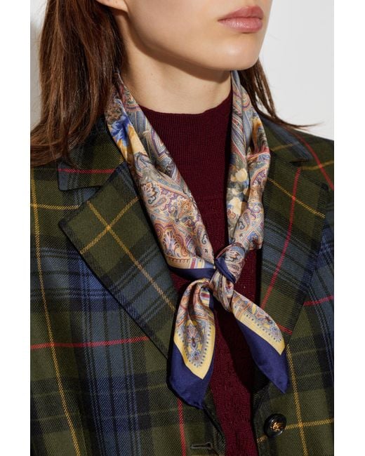 Etro Gray Silk Scarf
