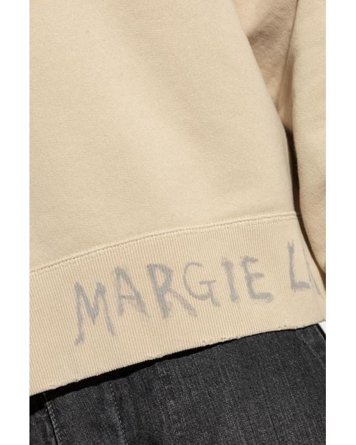 Maison Margiela Natural Sweatshirt With Paint Splatter Effect for men