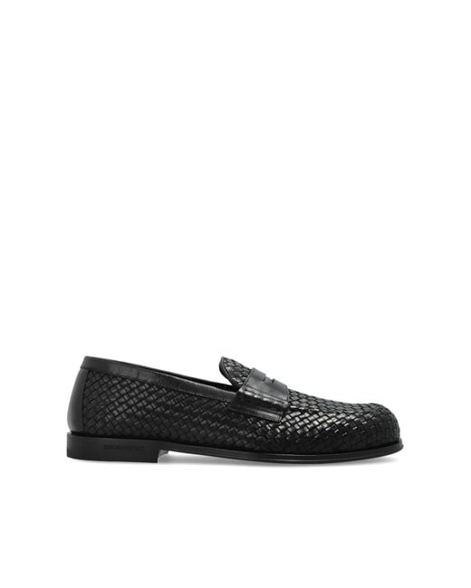 DSquared² Black Leather Shoes Type 'Loafers' for men