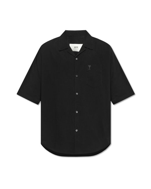 AMI Black Shirt With Logo for men