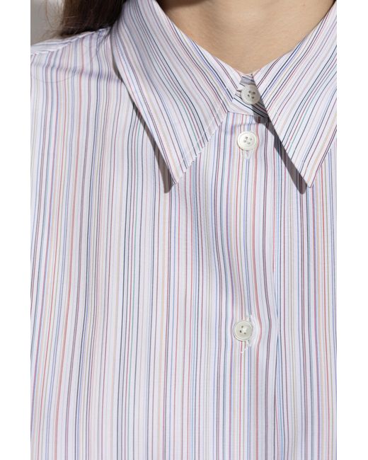Paul Smith White Shirt With A Striped Pattern