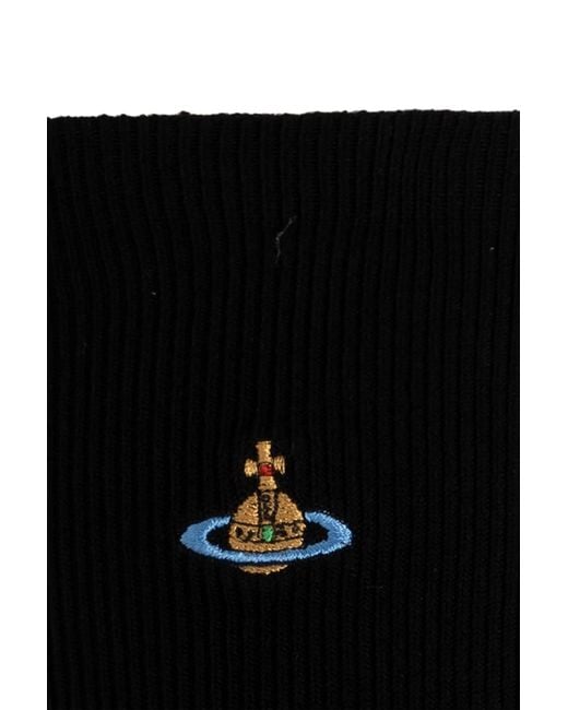 Vivienne Westwood Black Socks With Logo