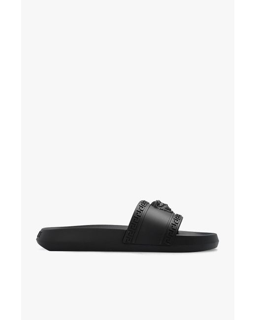 Versace White Rubber Slides for men
