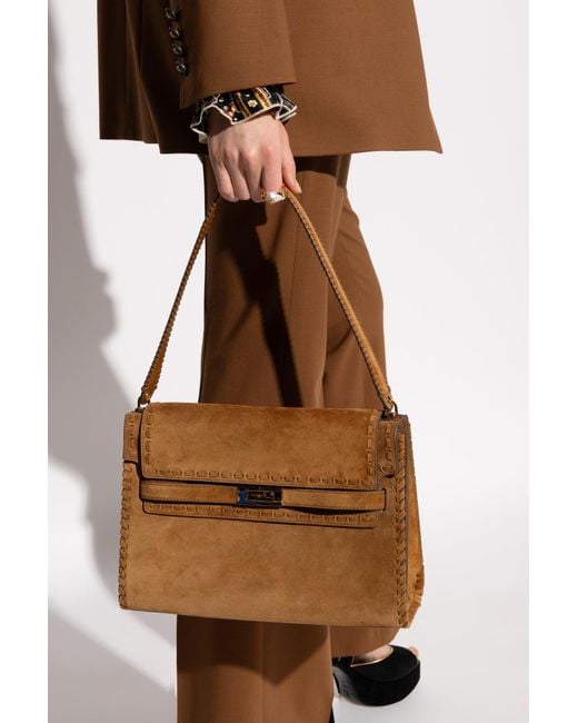 Tory Burch Brown Shoulder Bag "Lee Radziwill"