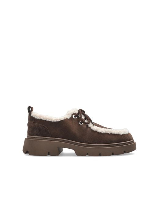 Inuikii Brown Leather Shoes 'Mocabee Curl'