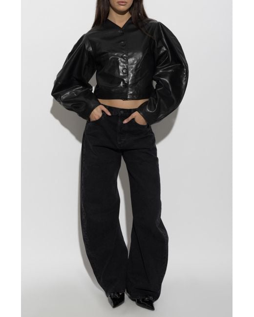 ROTATE BIRGER CHRISTENSEN Black Leather Jacket
