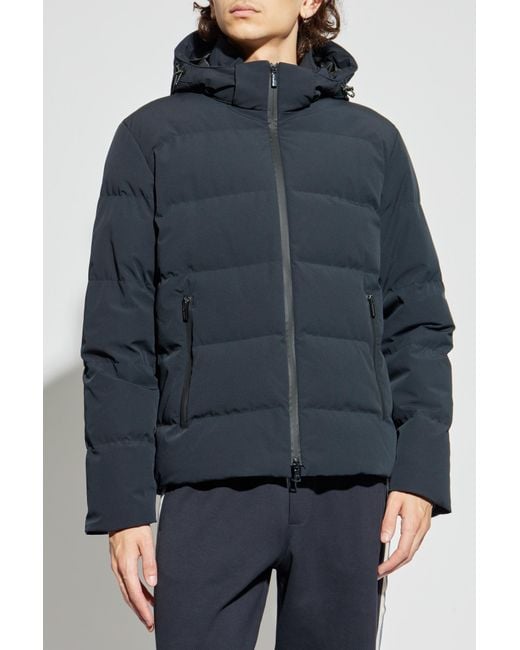 Paul & Shark Blue Down Jacket With Hood for men